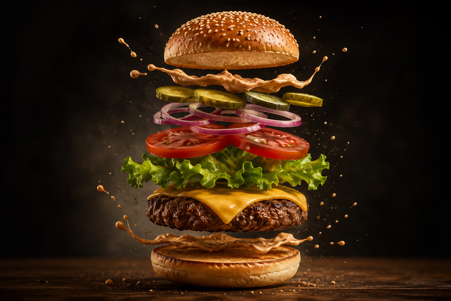 Frisch zubereiteter GUTEBURGER Cheeseburger mit frischen Zutaten